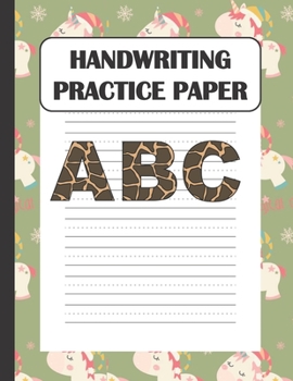 Paperback Handwriting Practice Paper ABC: Handwriting Paper For Kids: ABC First writing Blank Dotted Lined Sheets Notebook for K-3 Students,120 pages, 8.5x11 (M Book