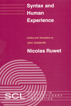 Paperback Syntax and Human Experience Book