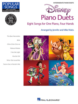 Paperback Disney Piano Duets: Hal Leonard Student Piano Library Popular Songs Series Intermediate 1 Piano, 4 Hands Book