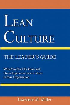 Paperback Lean Culture - The Leader's Guide Book
