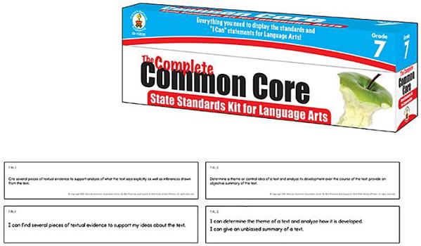 Cards The Complete Common Core State Standards Kit for Language Arts, Grade 7 Book