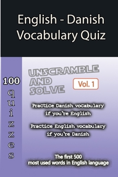 Paperback English - Danish Vocabulary Quiz - Match the Words - Volume 1 Book