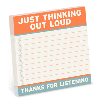Mass Market Paperback 1-Count Knock Knock Thinking Out Loud Large Sticky Notes (4 x 4-inches) (Knock Knock Sticky Notes (4x4)) Book