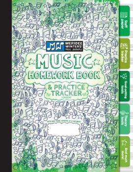 Paperback Music Homework Book and Practice Tracker: Green Book