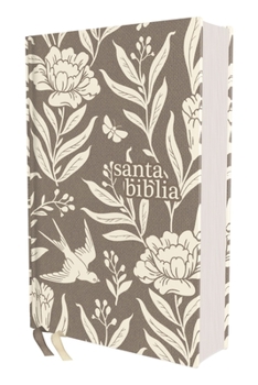 Hardcover Nvi, Santa Biblia, Revisión 2022, Tamaño Compacto, Tapa Dura/Tela, Gris Floral, Palabras de Jesús En Rojo, Comfort Print [Spanish] Book