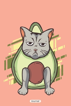 Journal: Grumpy Avocado Cat Journal, blank lined journal with 150 pages