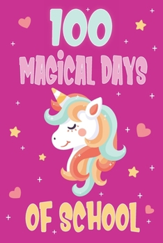 100 Days of School Unicorn Notebook: pink Backgound, half Lined Notebook / Journal ... Unicorn Lover,Soft Cover, Matte Finish