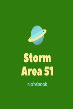 Paperback Storm Area 51 Notebook: Green UFO flying saucer slogan lined paperback notebook Book