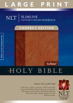 Paperback Slimline Center Column Reference Bible-NLT-Large Print Compact [Large Print] Book
