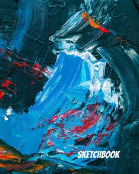 Paperback Large Sketchbook: Big Abstract Paint Doodling, Skething Book