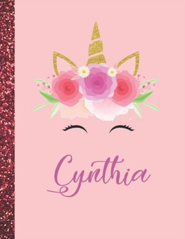 Paperback Cynthia: Cynthia Marble Size Unicorn SketchBook Personalized White Paper for Girls and Kids to Drawing and Sketching Doodle Tak Book