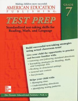 Paperback Aep Test Prep, Grade 7 Book