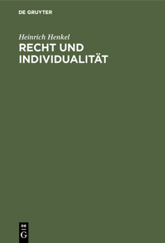 Hardcover Recht und Individualität [German] Book