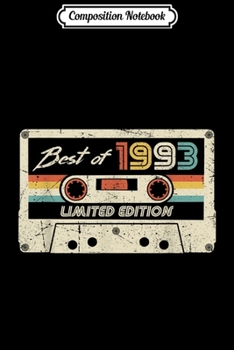 Composition Notebook: Vintage 1995 Made in 1995 24th birthday Gift Retro Cassette  Journal/Notebook Blank Lined Ruled 6x9 100 Pages