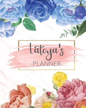 Paperback Latoya's Planner: Monthly Planner 3 Years January - December 2020-2022 - Monthly View - Calendar Views Floral Cover - Sunday start Book