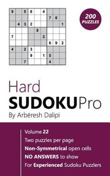 Paperback Hard Sudoku Pro: Book for Experienced Puzzlers (200 puzzles) Vol. 22 Book
