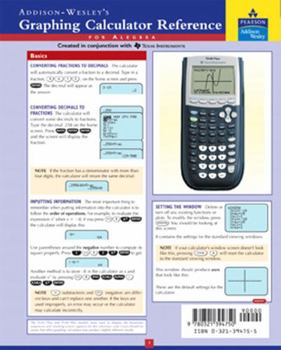 Paperback Graphing Calculator Reference Card Book