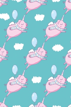 Piggycorn Notebook: Notebook graph paper 120 pages 6x9 perfect as math book, sketchbook, workbook and diary Flying piggy unicorns