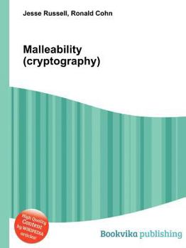 Paperback Malleability (Cryptography) Book