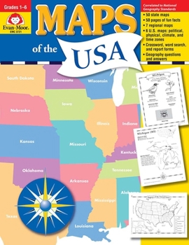 Paperback Maps of the Usa, Grade 1 - 6 Teacher Resource Book