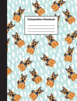 Paperback Composition Notebook: Wide Ruled Cute German Shepherd Puppy Journal for Boys & Girls Teens, Kids Students for Home, School or College 110 Pa Book