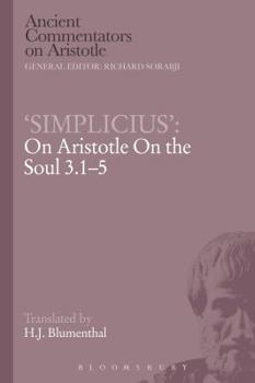 Paperback 'Simplicius': On Aristotle on the Soul 3.1-5 Book