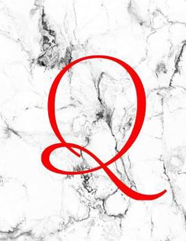 Paperback Q: Monogram Initial Q Notebook for Women, Girls and School: Marble and Red Book