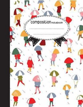Composition Notebook, 8.5 x 11, 110 pages: Umbrella in rain: (Notebooks)
