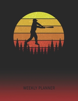 Paperback Weekly Planner: Baseball Player - 2020 - 2021 - Plan Weeks for 1 Year - Retro Vintage Sunset Cover - January 20 - December 20 - Planni Book