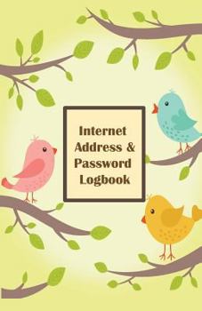 Paperback Internet Address & Password Logbook: Birds On Yellow Cover Extra Size (5.5 x 8.5) inches, 110 pages Book