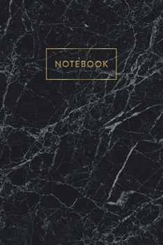 Paperback Notebook: Black & Grey Marble - Notizbuch in moderner Marmor Optik - ca. DIN A5 (6x9''), liniert, 108 Seiten, Schwarz Grauer Mar Book