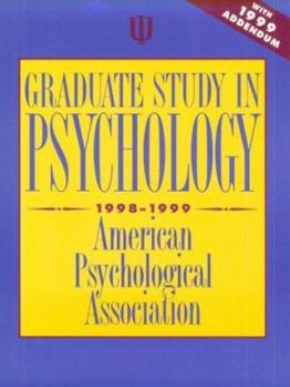 Paperback Graduate Study in Psychology 1998-1999: With 1999 Addendum Book