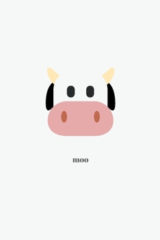 Moo: Minimal Design Cow Animal Journal Notebook Diary 6" x 9" 120 lined pages