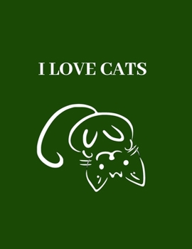 I LOVE CATS: Inverted cat design composition notebook for cat lovers, college ruled paper 8.5"× 11" 110 pages