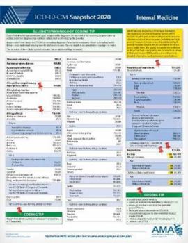 Wall Chart ICD-10-CM 2020 Snapshot Coding Card: Internal Medicine Book