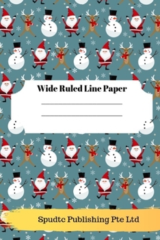 Paperback Cute Snowman Theme Wide Ruled Line Paper Book