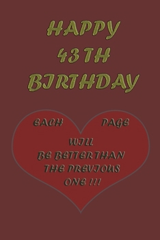 Happy 43th Birthday: Each page will be better than the previous one !!!