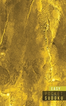 Pocket Sudoku Easy: 158 Easy Sudoku Puzzles | Pocket Sudoku Puzzle Books | Large Print Sudoku Puzzle Books For Adults | Sudoku For Seniors | Travel Size | Gold Patterns