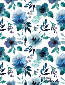 Paperback Dot Grid Notebook Floral Cover Mixed with beautiful colors: Large A4 (8.5" x 11"), 100 Pages Book