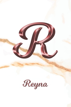 Paperback Reyna: Sketchbook - Blank Imaginative Sketch Book Paper - Letter R Rose Gold White Marble Pink Effect Cover - Teach & Practic Book