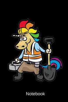 Paperback Notebook: Bricklayer Unicorn Brickie Book