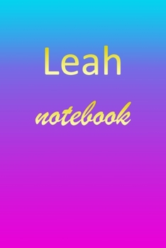 Paperback Leah: Blank Notebook - Wide Ruled Lined Paper Notepad - Writing Pad Practice Journal - Custom Personalized First Name Initia Book