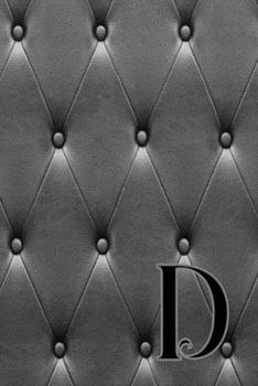 D: Writing Journal Notebook Personalized with Black Monogram Initial Letter on a Dramatic Charcoal Gray Diamond Shape Tufted background. (6"x9" 110 Blank Lined Pages with Space for Date)