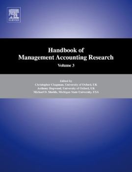 Paperback Handbook of Management Accounting Research, 3 Book