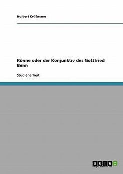 Paperback Rönne oder der Konjunktiv des Gottfried Benn [German] Book