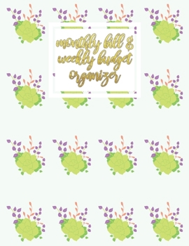 Paperback monthly bill & weekly budget organizer: Bill & Budget Organizer with Grocery List Book