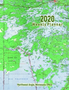 Paperback 2020 Weekly Planner: Northwest Angle, Minnesota (1963): Vintage Topo Map Cover Book
