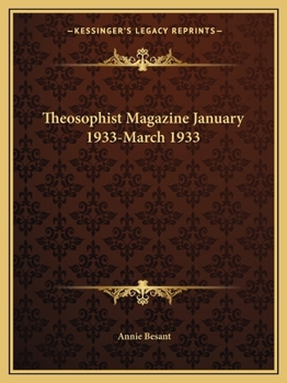 Paperback Theosophist Magazine January 1933-March 1933 Book