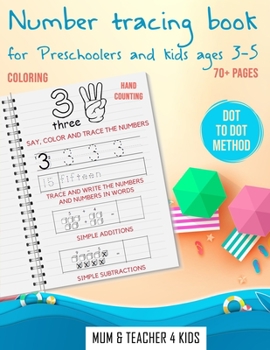 Paperback Number Tracing Book for Preschoolers and Kids Ages 3-5: The perfect workbook for kindergarten. Sight numbers to learn counting easily. Practice while [Large Print] Book