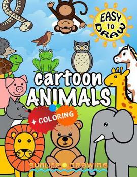 Paperback EASY to DRAW Cartoon Animals: Draw & Color 26 Cute Animals Book